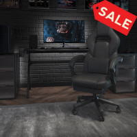 Flash Furniture CH-00288-BK-BK-GG X40 Gaming Chair Racing Ergonomic Computer Chair with Fully Reclining Back/Arms, Slide-Out Footrest, Massaging Lumbar - Black